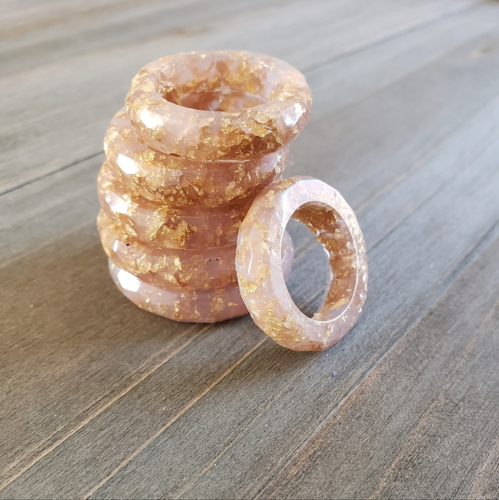 Handmade Misty Gold Resin Ring